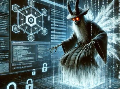 DALL·E 2024-12-18 08.50.32 - A highly detailed digital illustration depicting the Yokai malware in a conceptual 'attack mode'. Show a symbolic representation of malware activity_